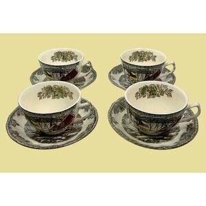 Johnson Brothers FRIENDLY VILLAGE Cup and Saucer Set (s) Lot of 4